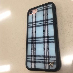 IPHONE 7 WILDFLOWER BLUE PLAID PHONE CASE